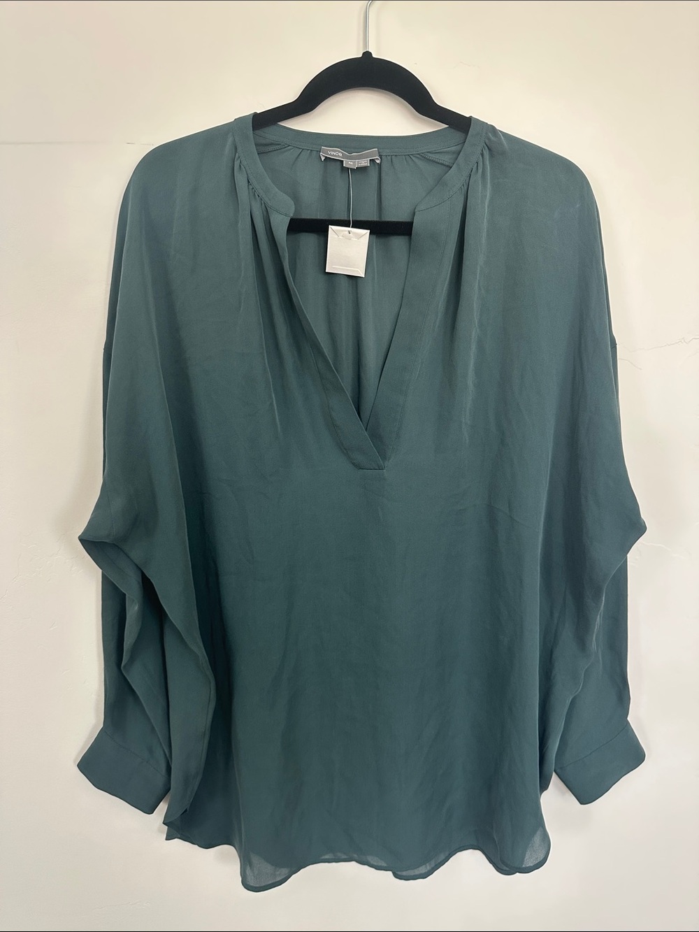 Vince Green V-Neck Blouse